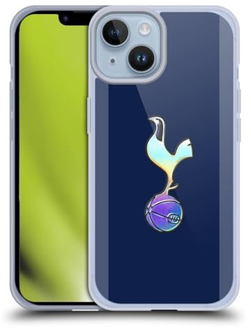Head Case Designs Licencia Oficial Tottenham Hotspur F.C. Funda de gel suave con insignia azul oscuro y morado 2023/24 compatible con Apple iPhone 14
