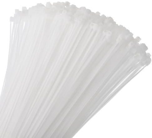 sourcing map Kabelbinder aus Nylon, selbstsichernd, klein, 3 mm für Kabelmanagement, 1000 mm, 8,2 kg, Weiß, 1000 Stück, A23102800UX0308