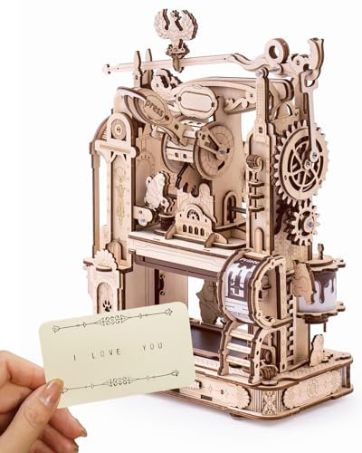 ROWOOD 3D Puzzle Holz Druckmaschine, Mechanische Modell Kit Für Erwachsene Zu Bauen, DIY Holz BAU Handwerk, Kühle Spielzeug Für Geburtstagsgeschenke, LK602