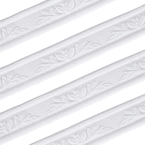 GORGECRAFT 2.3m*2 rouleau de Bordure Murale 3D en Mousse Autocollante pour Papier Peint, Base Flexible Moulure Bordure de Miroir Lignes Murales Décoratives Adhésives pour la Maison L'Hôtel