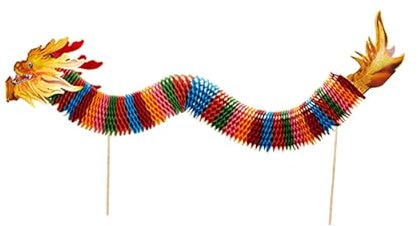 Oshhni Guirlande de Dragon en Papier 3D pour la fête du Printemps, Nouvel an Chinois, Artisanat pour Enfants, Papier de Danse du Dragon pour la célébration, 1.5M