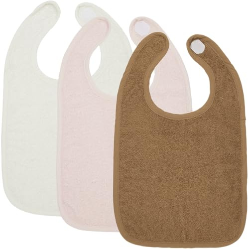 Meyco Baby Klettlätzchen - 3er Pack - Frottee - 100% Baumwolle - Oeko Tex zertifiziert - schnelltrocknend & saugstark - waschmaschinenfest