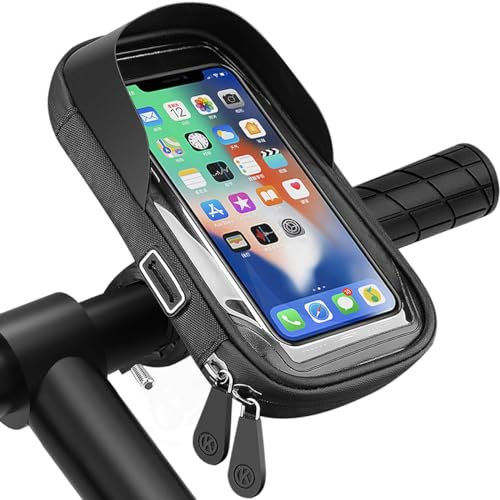 LKEVREG Handyhalter Motorrad wasserdichte, 360° Drehbare Handyhalter Fahrrad, Handyhalterung Fahrrad mit Regensicherer Abdeckung, Fahrrad Lenkerhalterung Tasche für 4,5-6,7 Zoll Smartphone