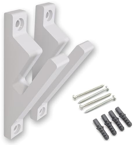 Wandhalterung, Halterung für Skateboard, Longboard - stabile Ausführung inkl. Montagematerial - weiß, 2 Stück im Set inkl. Montagematerial