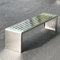 Cxlly Outdoor-Gartenbank, Terrassen- und Veranda-Willkommensbänke aus Edelstahl, Wetterfester Sitz, Dekorative Parkbank