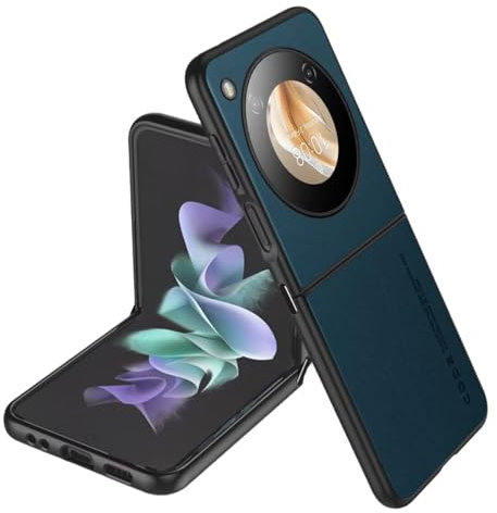 Longstong Étui Adapté à Nubia Flip 5G (6.9), Housse Coque en Cuir Métallique de la Série Code - Saphir