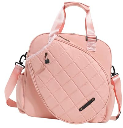 F Fityle Sac de Raquette de Tennis Sac de Tennis Adulte pour Pickleball Grand pour Hommes Femmes avec bandoulière réglable Fourre-Tout Sac à bandoulière de, Rose