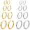 NHDDGR 8 Paar Creolen Für Männer Und Frauen, Silber Gold Kleine Chirurgische Ohrringe Für Herren, Hypoallergen Und Leicht, 8-14mm