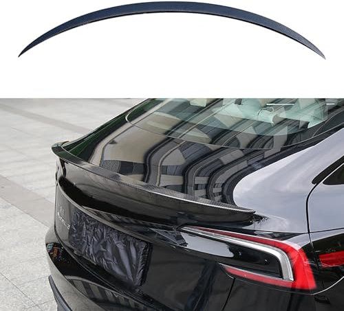 Treesiche Spoiler Model Y 2020-2024 Heckspoiler Flügel Lippe,Carbonfaser Spoiler Heckflügel Für Tesla Model Y Spoiler Carbon(Glänzendes Carbon)