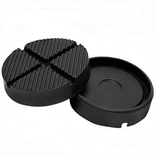 2 Stück Universal Puffer Wagenheber Hebebühne Auto Brücke mit Rille Rahmen Jack Pad,Auflage mit Nut und Profil Schwarz Unterstellbock Block,für Trolly und Hebebühnen Plattformen 125mm