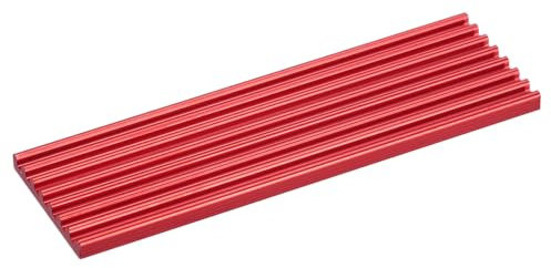 QUARKZMAN 1 Pack M.2 2280 Nvme SSD Dissipateur de chaleur avec pad thermique Alliage Aluminium Radiateur de froid pour PC Portable, 70x22x3mm, Rouge