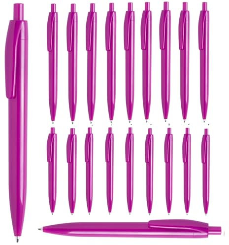 noTrash2003 100 Kugelschreiber Druckkugelschreiber Kulis Ballpen Schreibegräte blauschreibend als gemischtes Set aus 12 Farben vorsortiert immer mindestens 6 Farben (Pink)
