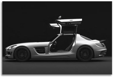 NOHYS Deutsches Auto Poster SLS AMG Schwarze Serie Poster Deko Leinwand Wandbilder Moderne Poster Schlafzimmer Deko für Schlafzimmer (50x75cm)