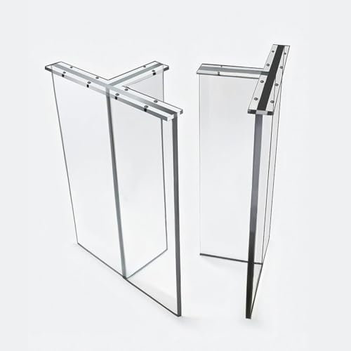 TWHZSAI Moderne transparente Tischbeine aus Acryl, 2er-Set für Heimwerkerprojekte, durchsichtige Möbelbeine für den Büroschreibtisch, perfekt für Vlogger, 40 x 70 cm
