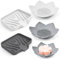 UHETLET 4 Pezzi Porta Saponetta in Silicone Portasapone con Scarico Portasapone a Forma di Loto Autosvuotante Porta Sapone Bagno Portasapone Design Antiscivolo per Doccia Bagno e Cucina