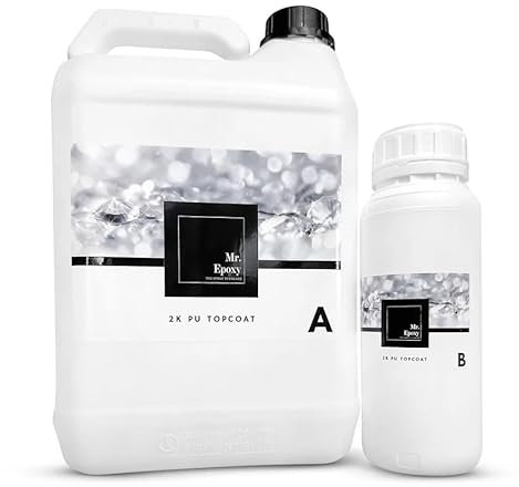 Mr. Epoxy Polyurethan Beschichtung - 2K Bodenversiegelung für Epoxidharz - Transparente & schützende PU Lack Versiegelung – Matter Klarlack für Fußböden aus Stein, Beton, Holz oder Metall