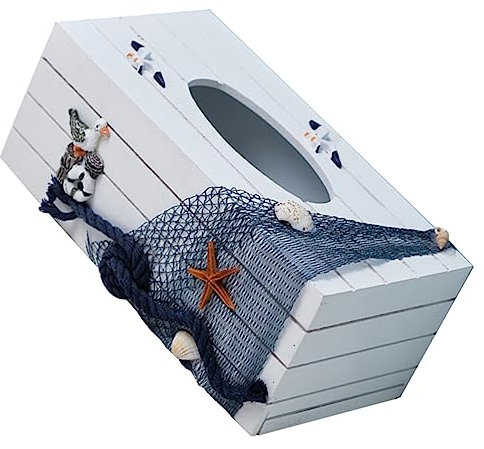NOLITOY Mediterraner Taschentuchhalter Aus Holz Rechteckige Tissue Box Für Esstisch Büro Und Zuhause Elegantes Design Zur Aufbewahrung Von Taschentüchern