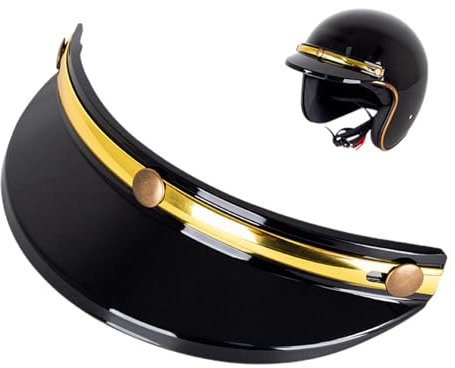gifyym Visiera parasole universale a tre bottoni per caschi da moto a 3/4, accessorio per casco, protezione UV vintage, visiera parasole, tesa del casco, facile installazione