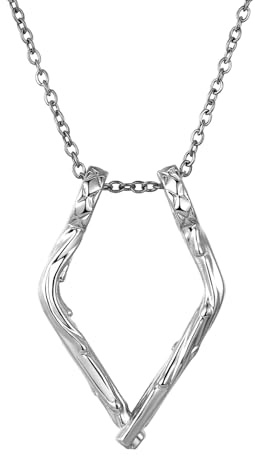 Flongo Möbius Ringhalter Halskette für Damen: Silber Geometrischer Dreieck Anhänger für Eheringe und Verlobungsringe - Geschenk für Frauen, Ehefrau, Freundin, Krankenschwestern und Ärztinnen