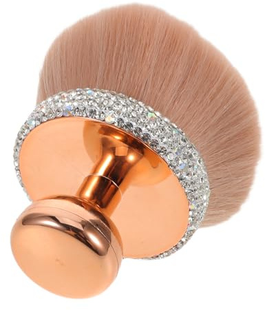 Vaguelly Pinceau Maquillage Strass pour Blush Visage Poils Denses Applicateur Poudre Compact Voyage pour Poudre Compacte et Fond de Teint
