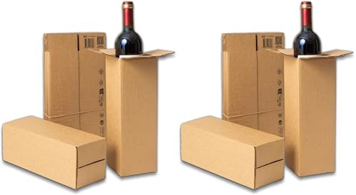 IPEA Cajas de Cartón Largas para Botella de Vino y Envíos – 30 x 10 x 10 cm – Made in Italy – 5 Unidades – Caja de Tubo E-Commerce, Regalos, Eventos, Fiestas – Caja y Paquete Botellero (Paquete de 2)