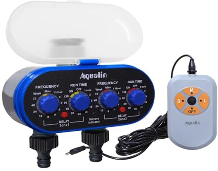 BJdfgE Garten Bewässerungstimer mit Zwei Ausgängen und Kugelventil, automatisches Bewässerungssystem 21032A mit Regensensor oder Feuchtigkeitssensor(with Humidity Sensor)