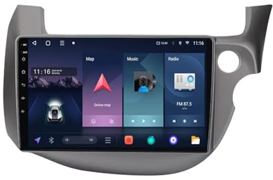 2 Din Android Radio Bluetooth per Honda Jazz Fit 2007-2013 9 Inches Android 15 Auto Bluetooth con Schermo Steering Wheel Controls Per, 8Core 4G+64G