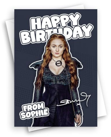 HWC Trading Sophie Turner Birthday Card, Greeting Card for Fans, Him, Her, Kids, Blank Inside with Envelope, A5 (ID-013750)