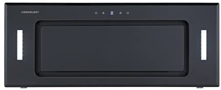 Cookology BUGL750BK Integrated Extractor Fan Cooker Hood in Black - 75cm Width - Built-in Cupboard Glass Canopy - Touch Controls - 2 LED Lights - Switch-off Timer - 3 Speed Settings - A+ Rated