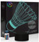 Comiwe Federbälle Badminton 3D Illusion Nachtlicht Spielzeug,Dekoration LED Nachttischlampe 16 Farben Ändern mit Fernbedienung,Weihnachten Deko Geburtstagsgeschenk Für Mädchen Jungen Kinder Freunde