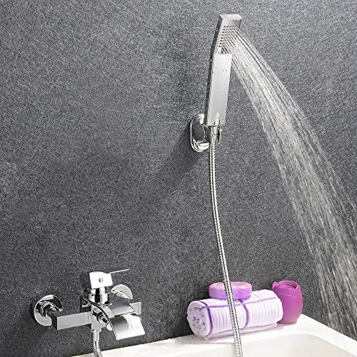 Rubinetto per vasca set doccia Rubinetto Miscelatore Vasca Esterno Cascata Bagno doccia, Cromo