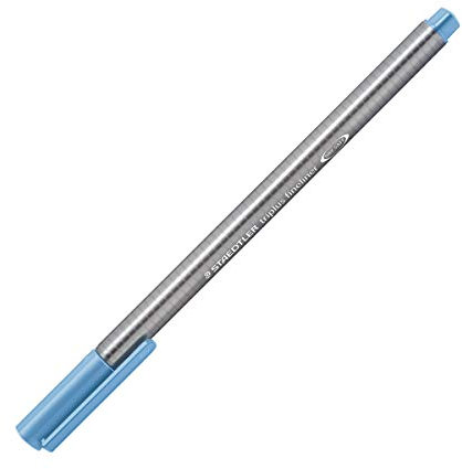 STAEDTLER 334-32 Fineliner triplus (ergonomische Dreikantform, hohe Qualität, superfeine Spitze, Linienbreite 0,3 mm, Set mit 10 Stück) himmelblau