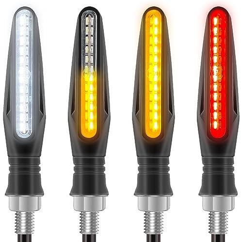 Kinstecks 4 Stück Motorrad Blinker fließende Blinker Tagfahrlicht und Bremslichter 12 V LED für Motorräder
