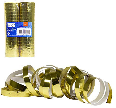 WOOOOZY Luftschlange Metallic Gold, 4m, 2 Stück