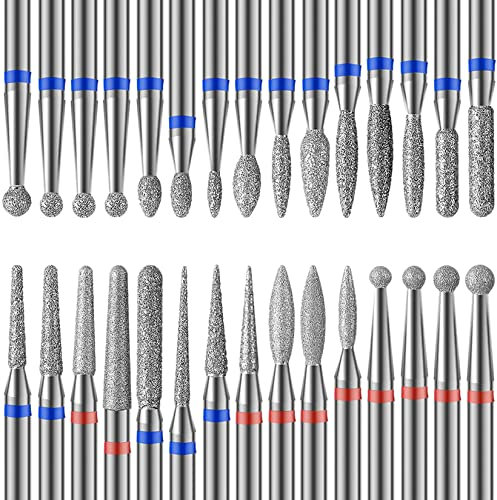 Homeet 30 Stück Nagelfräser Bits Diamant Professioneller Nagelfräser Aufsätze Aus Entfernen Gel Acryl Nagelhaut Wolframcarbid Nagelbohrer für Maniküre Pediküre
