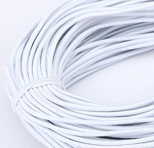 LUMoony MoonyLI 45 Yards 2MM Elastic Rope Bungee Shock Cord Anhängerband DIY Projekte Polyester Bungee String Rope (weiß/schwarz)