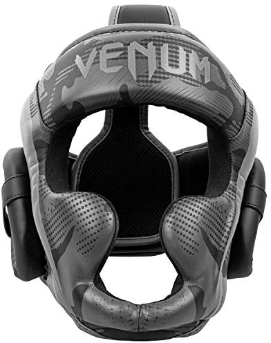 Venum Herren Elite Boxing Kopfbedeckung Kopfschutz, Schwarz/Dark Camo, Einheitsgröße