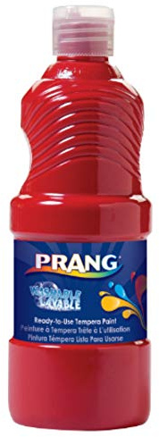 Prang Paint for Kids Tempera Washable Ready to Use Nontoxic Safe 8 oz Single Easy Pour Bottle (Red)