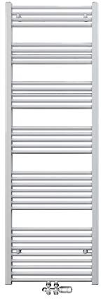 ELEGANT Radiatore da Bagno 1800x600mm Bianco Termosifone con Attacco Centrale Radiatore Portasciugamani Scaldasalviette con Cromo Multiblocco Termostato