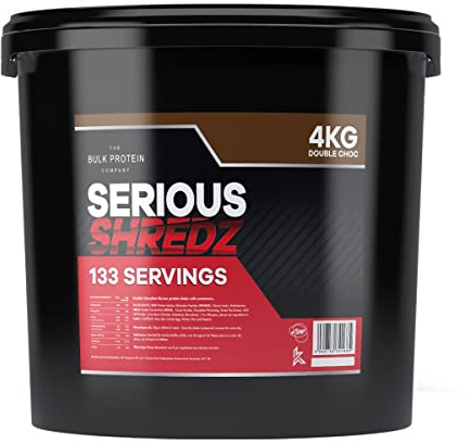 Serious Shredz Bulk Diet Whey Protein Powder 4kg Meal Replacement Shake | Diet Whey Protein, 133 Servings, L-Carnitine, Green Tea, Low Carb, Lean Muscle & Weight Management (Double Chocolate)