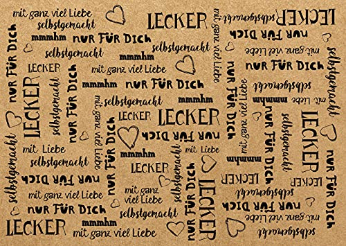 Logbuch-Verlag 10 Tischsets aus Papier mit Text schwarz Kraftpapier braun Platzdeckchen für Gastronomie Restaurant Gartenparty