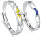 Bague de Fiançailles Homme Femme 2PCS Gravée I Love You, Anneau Réglable en Argent 925 avec Motif Soleil et Lune orné de Zirconium Scintillant Amour Éternel pour Anniversaire