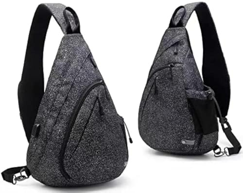 TurnWay Wasserdichte Sling Bag/Crossbody Rucksack/Schultertasche mit USB-Ladeanschluss für Reisen, Wandern, Radfahren, Camping