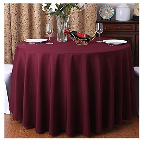 CIEEIN CIEHT Tischdecke Schreibtisch Tischtuch Tischwäsche Couchtisch Küchentischabdeckung Party Hochzeit Tafeltuch Rund Weinrot B 160cm