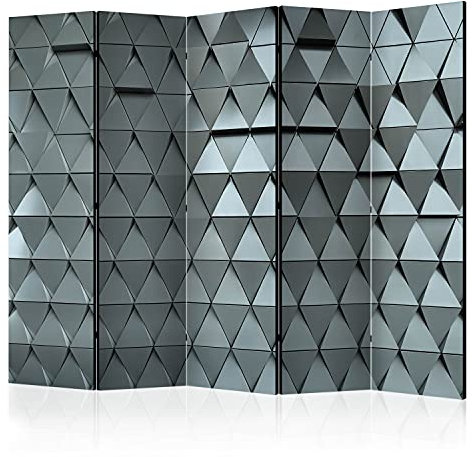 murando Akusticher Raumteiler 3D Effekt Abstrakt Foto Paravent 225x172 cm beidseitig auf Vlies-Leinwand bedruckt Akustikschaum Trennwand Spanische Wand Sichtschutz Home Office geometrisch f-A-0478-z-c