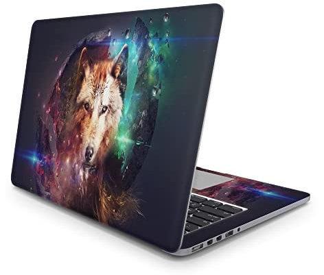 Sticker Master Wolf Explode Protection Vinly Decal Full Body Skin (Logo Cut) Compatible with Apple MacBook Pro Air 11 12 13 15 Laptop Sticker MacBook Pro 13-inch Non-Touch Bar 2016-17 A1708