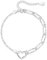 KristLand Herz Armband Sterling Silber 925 Silber Armband Kette verstellbar Silber Armband Büroklammer Armband Jubiläum Hochzeit Braut Party Geschenke für Frauen Damen Mädche