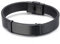 Skcess Herren Armband Schwarz, Herren Armband Edelstahl Glänzende Gebogene Karte Armbänder für Herren 21cmx10mm Schmuck Herren Geschenke für Männer