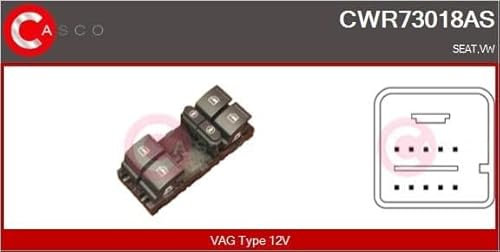 Casco CWR73018AS Schalter Glasheber Vag