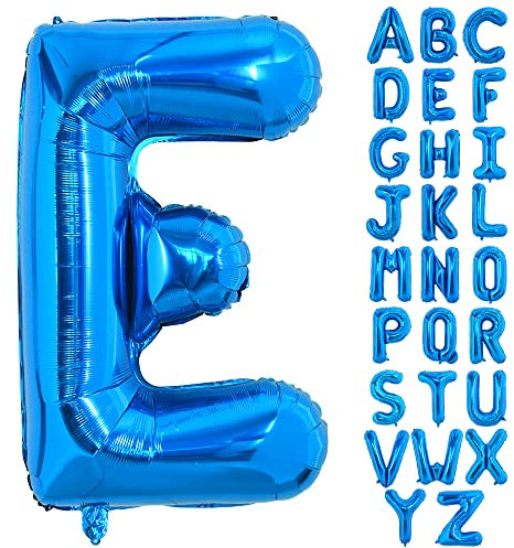 TONIFUL 40 Zoll großer Blau Buchstabe E Ballon, riesiger Buchstabenballon, großer Folienballon für Geburtstagsfeier, Jubiläumsdekoration